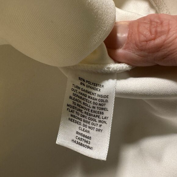 HALOGEN Women’s White Ruffle Short Sleeve Shirt Size Medium - Picture 6 of 7